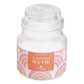 Bougie Parfumée | Bougie Parfumée "Jomy" 70g Pivoine Rose Bougie Parfumée Blanc