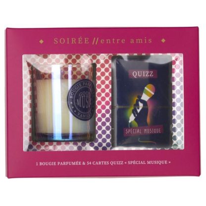 Bougie Parfumée | Coffret Bougie Parfumée & Cartes "Quizz" 7cm Vanille Bougie Parfumée Bougie Parfumée