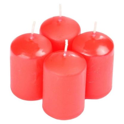 Bougie Parfumée | Lot de 4 Bougies Parfumées Piliers "Essentiel" 6cm Fraise Bougie Parfumée Bougie Parfumée