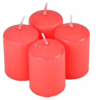 Bougie Parfumée | Lot de 4 Bougies Parfumées Piliers "Essentiel" 6cm Géraniol Bougie Parfumée Bougie Parfumée