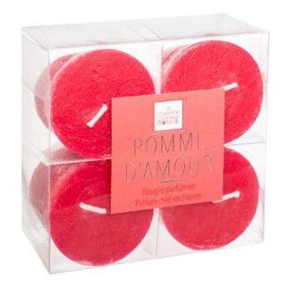 Bougie Parfumée | Lot de 4 Bougies Votives Parfumées "Elea" 48g Pomme d’Amour Bougie Parfumée Bougie Parfumée