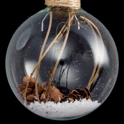 Boule de Noël | Boule de Noël en Verre "Glacé" 6cm Transparent Boule de Noël Boule de Noël