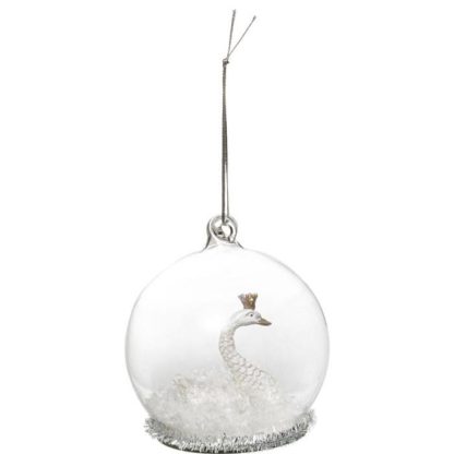 Boule de Noël | Boule de Noël en Verre "Polaire" 8cm Blanc Boule de Noël Blanc