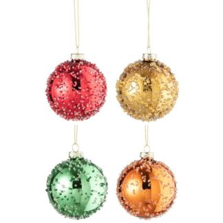 Boule de Noël | Lot de 12 Boules de Noël "Perles" 8cm Multicolore Boule de Noël Boule de Noël