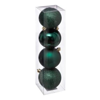 Boule de Noël | Lot de 4 Boules de Noël "Colorama" 8cm Vert Boule de Noël Boule de Noël