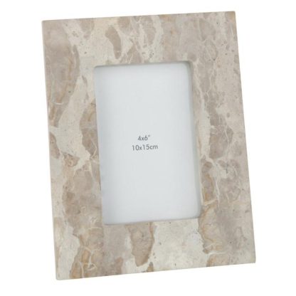 Cadre Photo | Cadre Photo Déco "Marbre" 10x15cm Beige Cadre Photo Beige