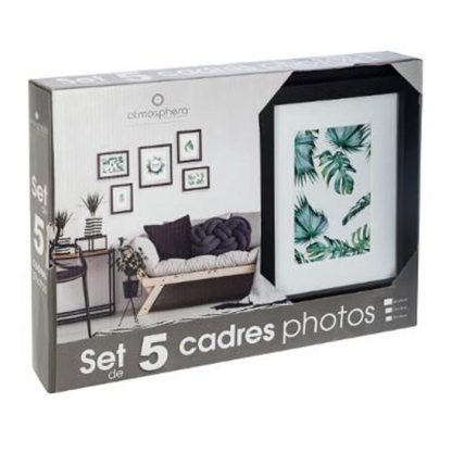 Cadre Photo | Lot de 5 Cadres Photos "Tropical" 33cm Noir Cadre Photo Cadre Photo