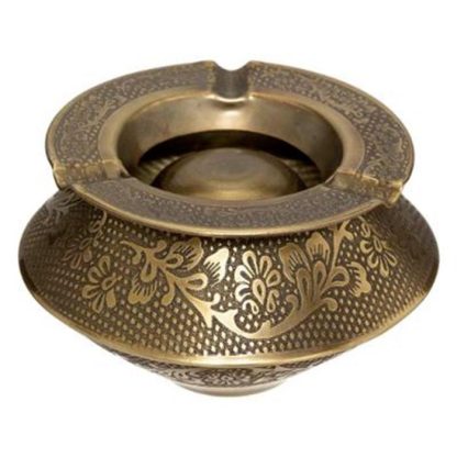 Cendrier | Cendrier Rond en Métal "Oasis" 12cm Or Accessoires Déco Cendrier