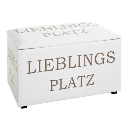 Coffre & Malle de Rangement | Coffre de Rangement "Lieblings Platz" 65cm Blanc Boîtes & Rangements Blanc