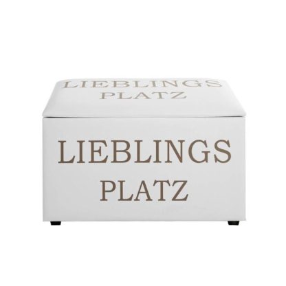 Coffre & Malle de Rangement | Coffre de Rangement "Lieblings Platz" 65cm Blanc Boîtes & Rangements Blanc