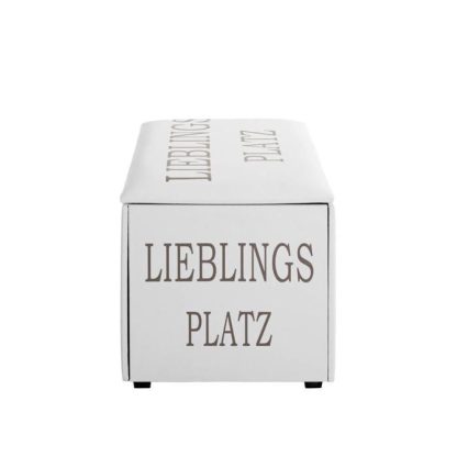 Coffre & Malle de Rangement | Coffre de Rangement "Lieblings Platz" 65cm Blanc Boîtes & Rangements Blanc