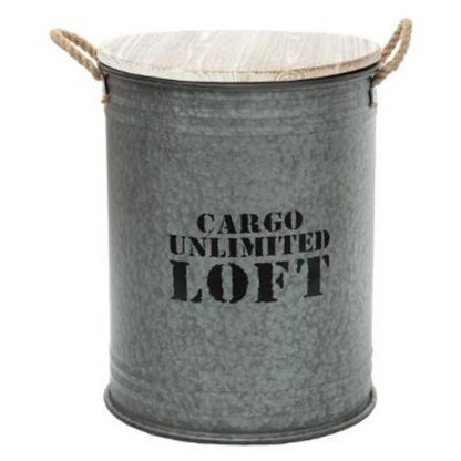 Coffre & Malle de Rangement | Lot de 3 Coffres Bidon Design "Loft" 51cm Gris Boîtes & Rangements Coffre & Malle de Rangement