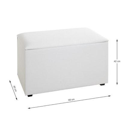 Coffre & Malle de Rangement | Coffre de Rangement Design "Soldi" 65cm Blanc Boîtes & Rangements Blanc