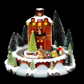 Crèche & Village de Noël | Village de Noël "Gare avec Train" 35cm Multicolore Crèche & Village de Noël Crèche & Village de Noël