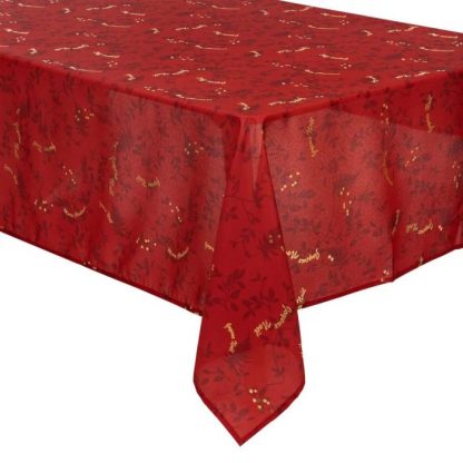 Décoration de Table | Nappe Antitache "Maison des Couleurs" 120x240cm Rouge Décoration de Noël Décoration de Table