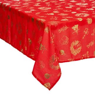 Décoration de Table | Nappe Imprimée "Soir de Noël" 140x360cm Rouge Décoration de Noël Décoration de Table