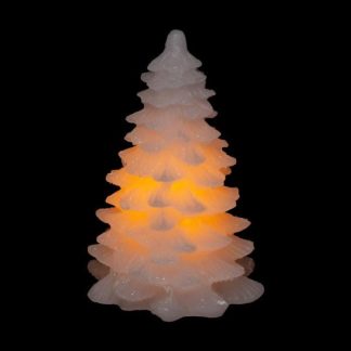 Décoration Lumineuse | Bougie Déco Led "Sapin" 10cm Blanc Décoration de Noël Blanc