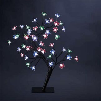 Décoration Lumineuse | Décoration Lumineuse "Arbre Prunus" 45cm Multicolore Décoration de Noël Décoration Lumineuse