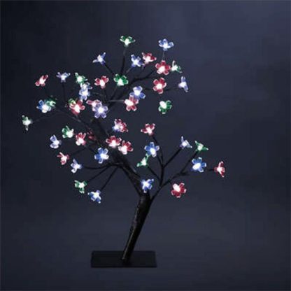 Décoration Lumineuse | Décoration Lumineuse "Arbre Prunus" 45cm Multicolore Décoration de Noël Décoration Lumineuse