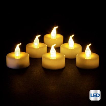 Décoration Lumineuse | Lot de 6 Bougies Led "Colorama" 4cm Blanc Chaud Décoration de Noël Blanc