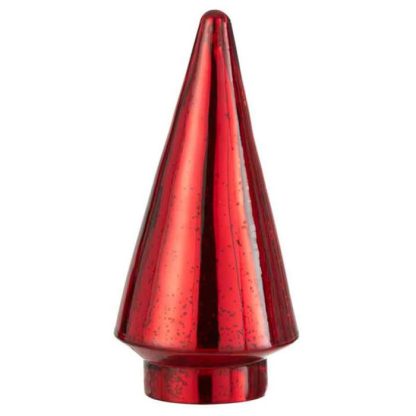 Décoration Lumineuse | Sapin de Noël en Verre "Led" 24cm Rouge Décoration de Noël Décoration Lumineuse