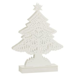 Décoration Lumineuse | Sapin de Noël Led Déco "Christmas" 25cm Blanc Décoration de Noël Blanc