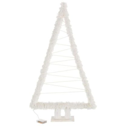 Décoration Lumineuse | Sapin de Noël Led "Imitation Fourrure" 70cm Blanc Décoration de Noël Blanc