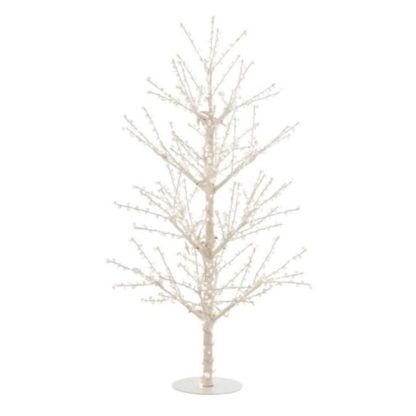 Décoration Lumineuse | Statuette Déco à Led "Arbre Nu Perles" 125cm Blanc Décoration de Noël Blanc