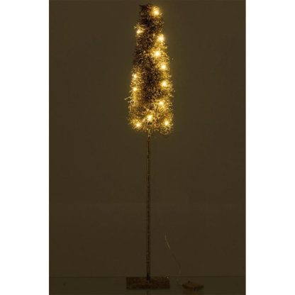 Décoration Lumineuse | Statuette Déco Led "Arbre de Noël Givre" 98cm Marron Décoration de Noël Décoration Lumineuse