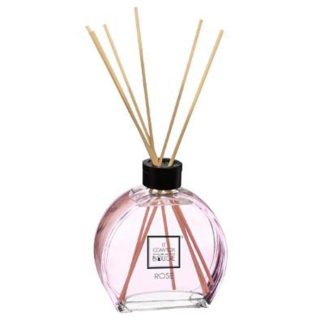 Diffuseur de Parfum | Diffuseur de Parfum & 6 Bâtonnets "Haly" 100ml Rose Bougies & Senteurs Diffuseur de Parfum