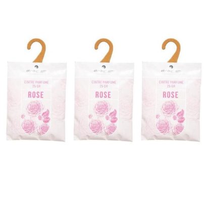 Diffuseur de Parfum | Lot de 3 Cintres Parfumés "Accro" 14cm Rose Bougies & Senteurs Diffuseur de Parfum