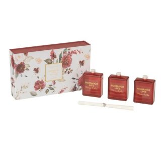 Diffuseur de Parfum | Lot de 3 Huiles Parfumées "Romance Life" 50ml Mimosa & Rose Bougies & Senteurs Diffuseur de Parfum