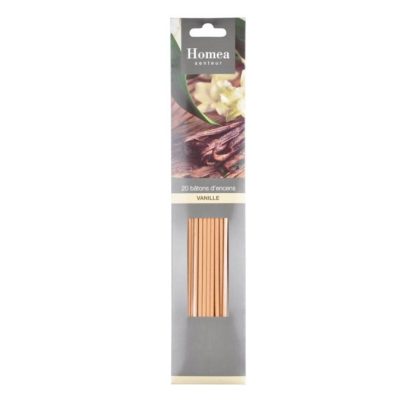 Encens | Lot de 20 Bâtons d’Encens "Essentiel" 25cm Vanille Bougies & Senteurs Beige