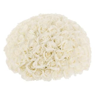 Fleur Artificielle | Boule de Fleurs Artificielles "Roses" 55cm Blanc Fleur Artificielle Blanc