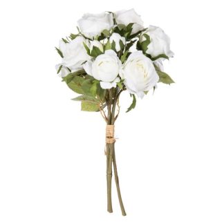 Fleur Artificielle | Bouquet de Fleurs "14 Roses" 40cm Blanc Fleur Artificielle Blanc