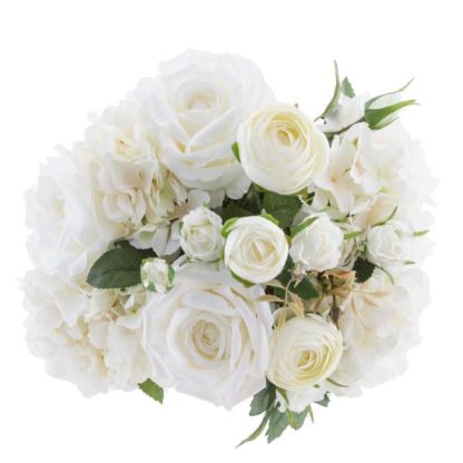 Fleur Artificielle | Bouquet de Fleurs "18 Pièces" 60cm Blanc Fleur Artificielle Blanc