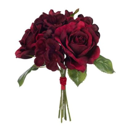 Fleur Artificielle | Bouquet de Fleurs Artificielles "Roses" 25cm Rouge Fleur Artificielle Fleur Artificielle