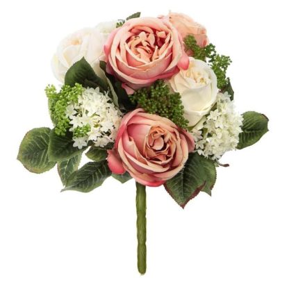 Fleur Artificielle | Bouquet de Fleurs "Vero" 35cm Rose & Blanc Fleur Artificielle Fleur Artificielle