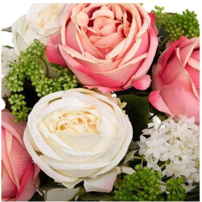 Fleur Artificielle | Bouquet de Fleurs "Vero" 35cm Rose & Blanc Fleur Artificielle Fleur Artificielle