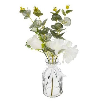 Fleur Artificielle | Composition Florale & Vase "Eucalyptus" 39cm Vert Fleur Artificielle Fleur Artificielle