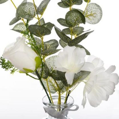 Fleur Artificielle | Composition Florale & Vase "Eucalyptus" 39cm Vert Fleur Artificielle Fleur Artificielle