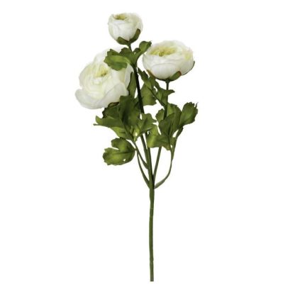 Fleur Artificielle | Fleur Artificielle Renoncule 60cm Blanc Fleur Artificielle Blanc