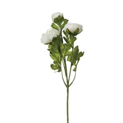 Fleur Artificielle | Fleur Artificielle Renoncule 60cm Blanc Fleur Artificielle Blanc