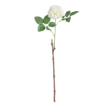 Fleur Artificielle | Fleur Artificielle "Rose Sauvage" 45cm Blanc Fleur Artificielle Blanc & Vert