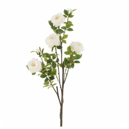 Fleur Artificielle | Fleur Artificielle "Roses & Feuilles" 86cm Blanc Fleur Artificielle Blanc