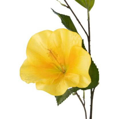 Fleur Artificielle | Tige Fleur Artificielle "Hibiscus" 119cm Jaune Fleur Artificielle Fleur Artificielle