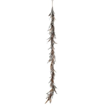 Guirlande de Noël | Guirlande de Noël "Plumes Déco" 160cm Argent Décoration de Noël Argent