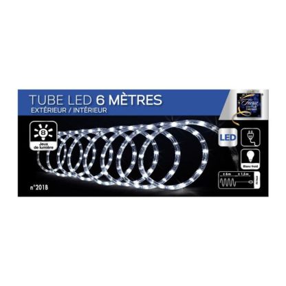 Guirlande Lumineuse de Noël | Tube Lumineux Led Extérieur "Techno" 6m Blanc Décoration de Noël Blanc