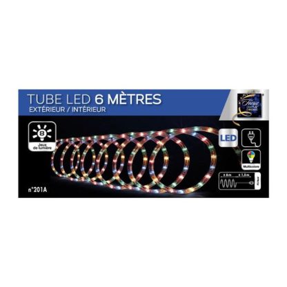 Guirlande Lumineuse de Noël | Tube Lumineux Led Extérieur "Techno" 6m Multicolore Décoration de Noël Guirlande Lumineuse de Noël