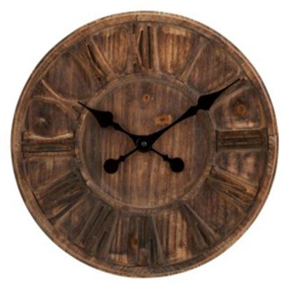 Horloge Murale | Horloge Murale Bois "Chiffres Romains" 40cm Naturel Horloge Murale Horloge Murale